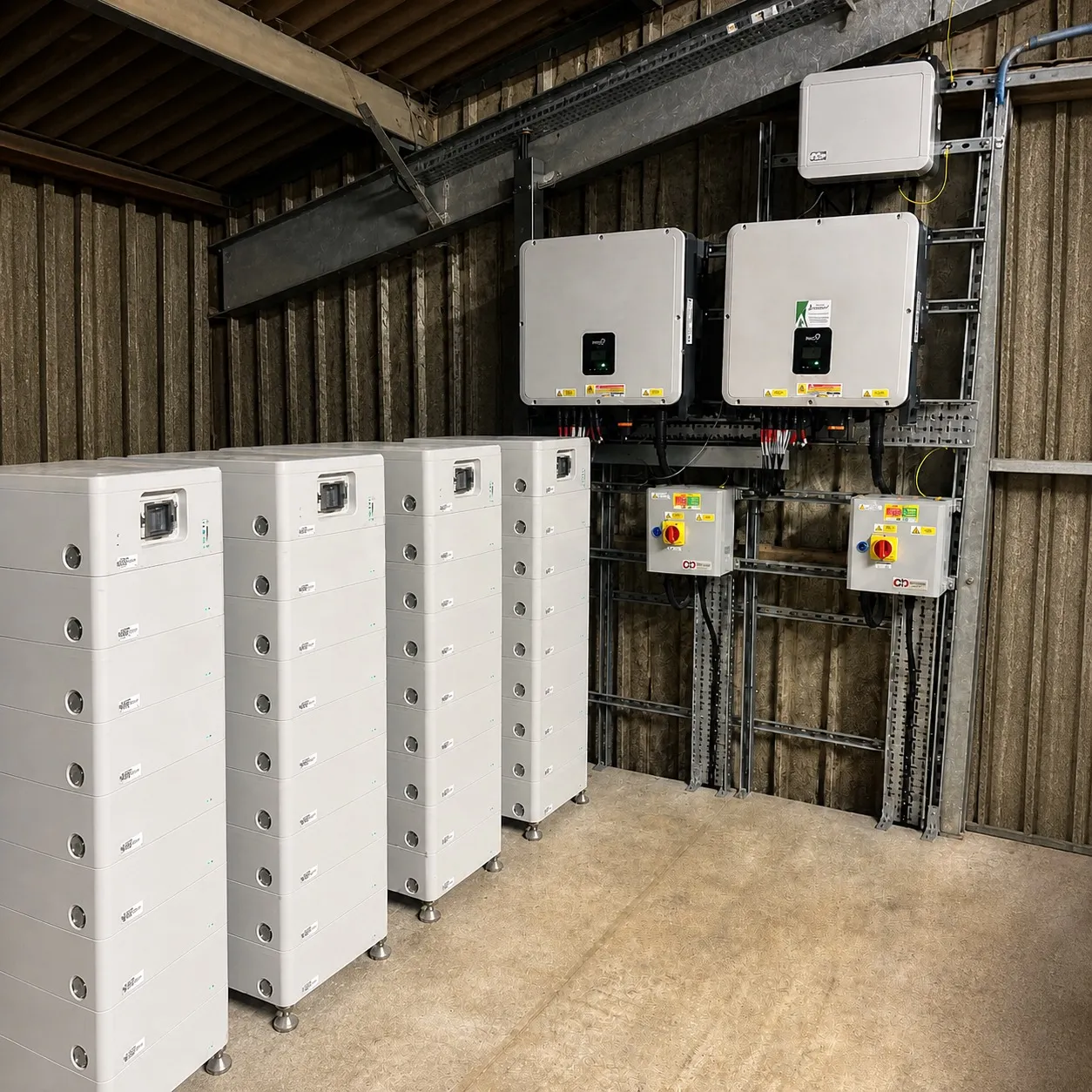 Commercial battery storage and inverter installation by Mercia Electrical