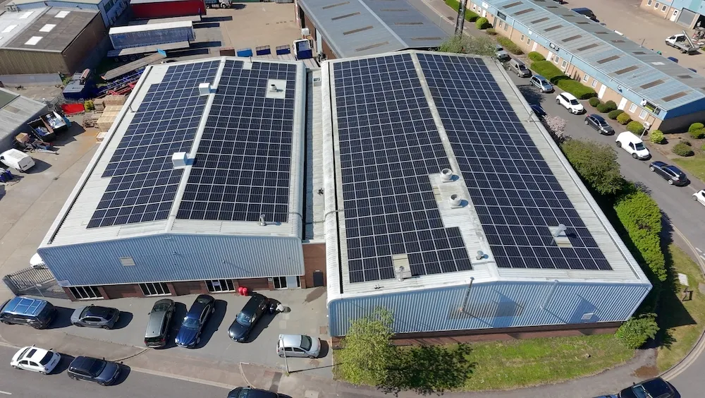 Commercial manufacturing premises rooftop solar installation by Mercia Electrical