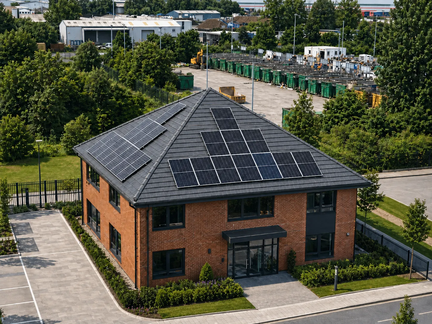 Commercial office rooftop solar installation by Mercia Electrical