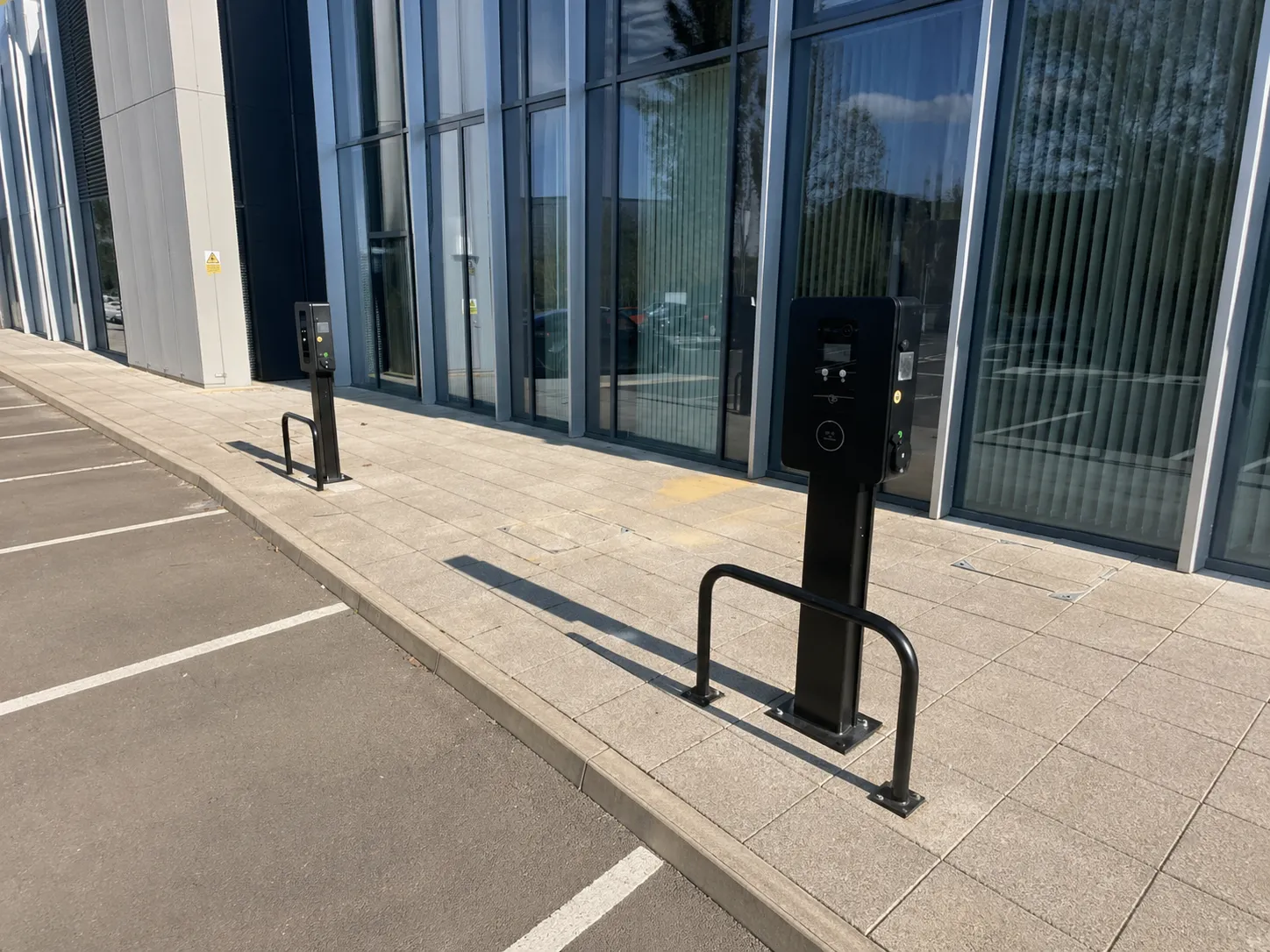 Commercial EV charger installed by Mercia Electrical