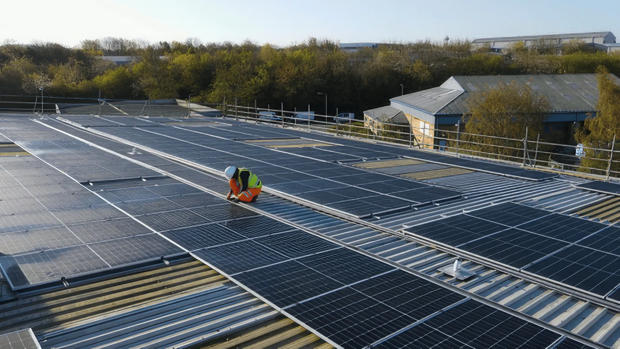 Commercial warehouse rooftop solar installation by Mercia Electrical
